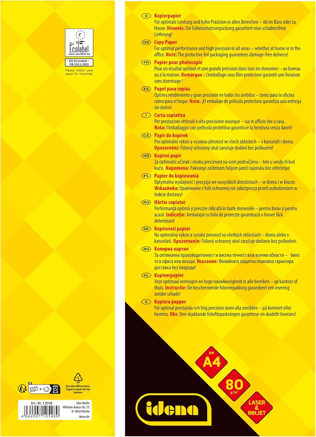 Idena A4 Kopierpapier, 500 Blatt