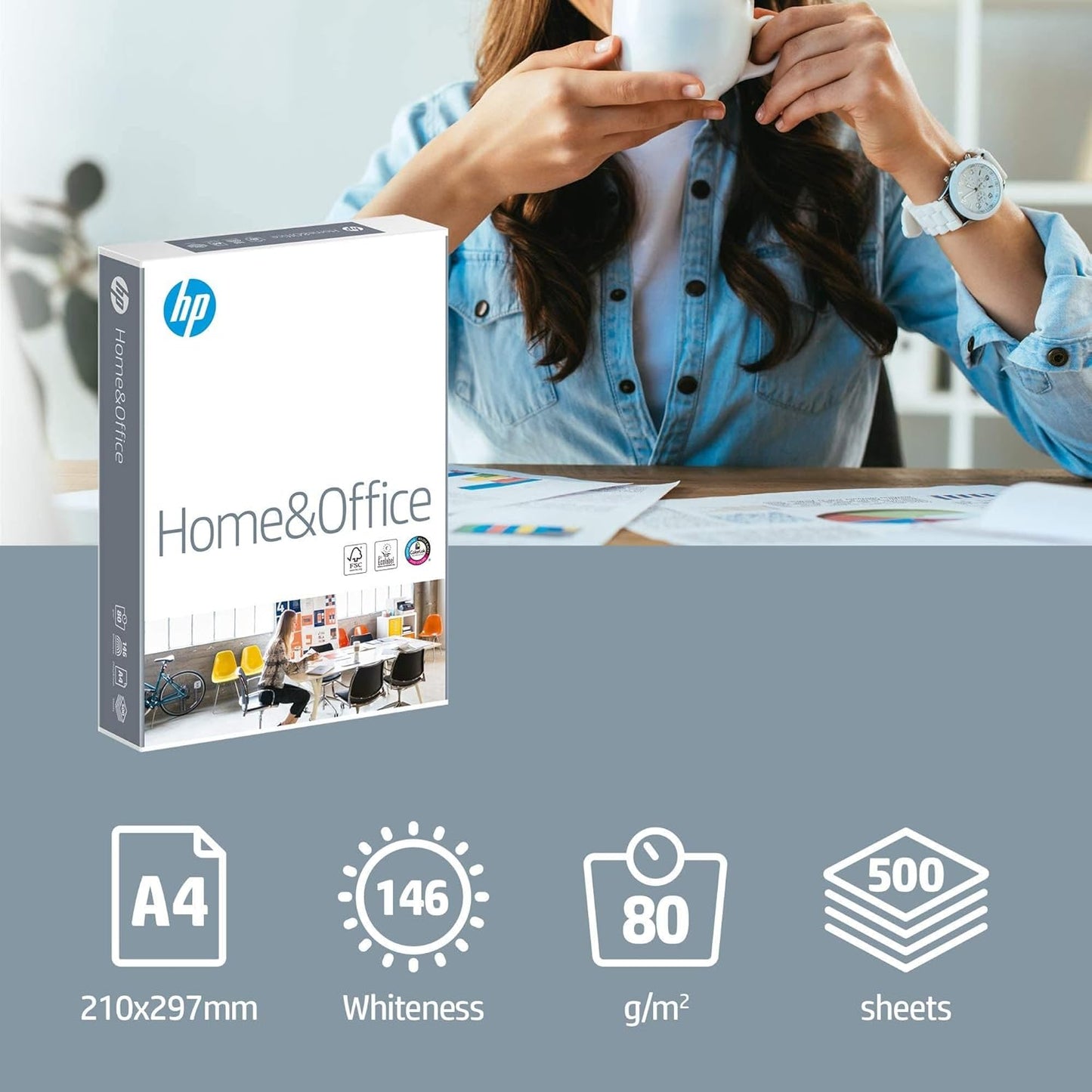HP Kopierpapier Home & Office, 2500 Blatt (5x500)